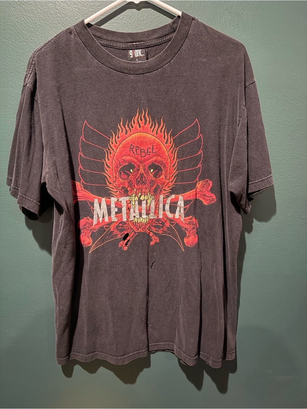 Vintage 1990s Metallica "Rebel" Pushead Skull t-shirt with red wings